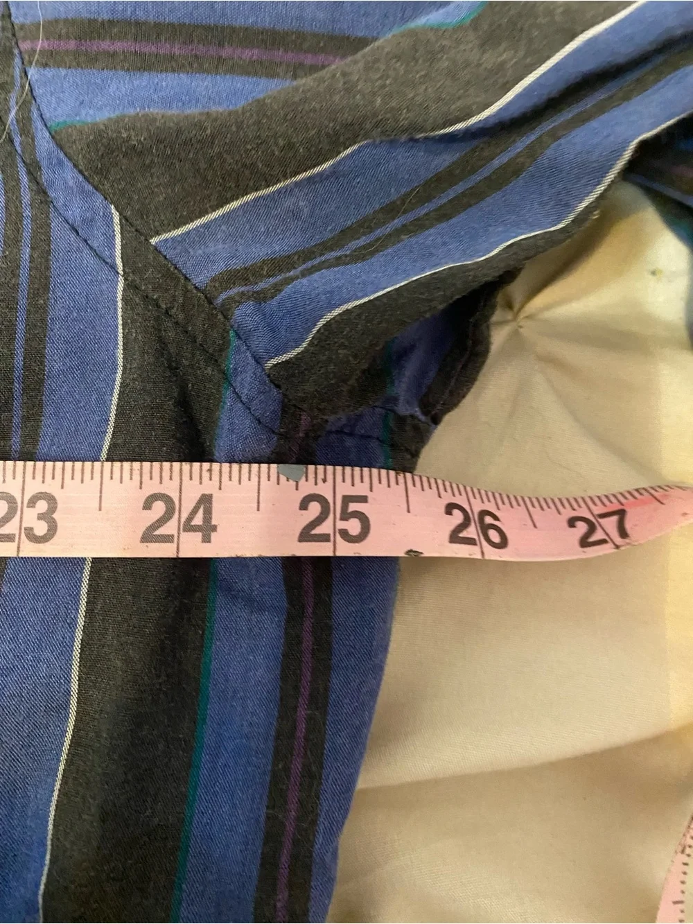 Vintage Dickies Striped Western Pearl Snap Work Shirt Long Sleeve Blue Black
